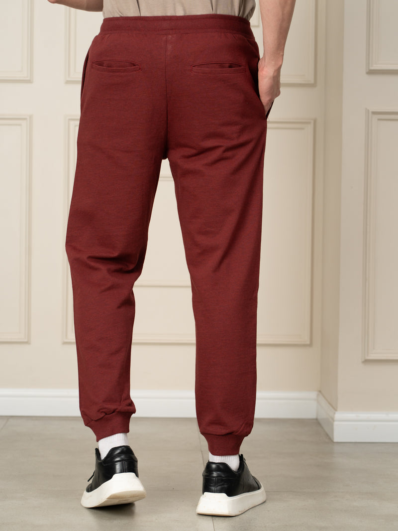 Aurora Red Melange Tapered Fit Joggers