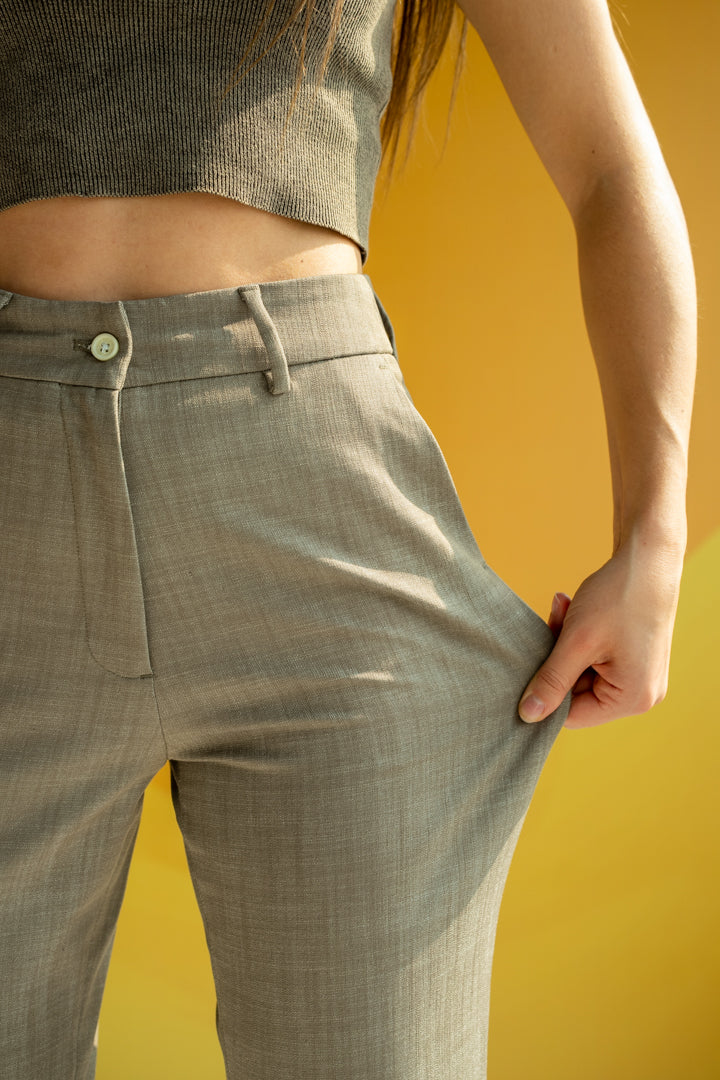 brown casual trousers women's