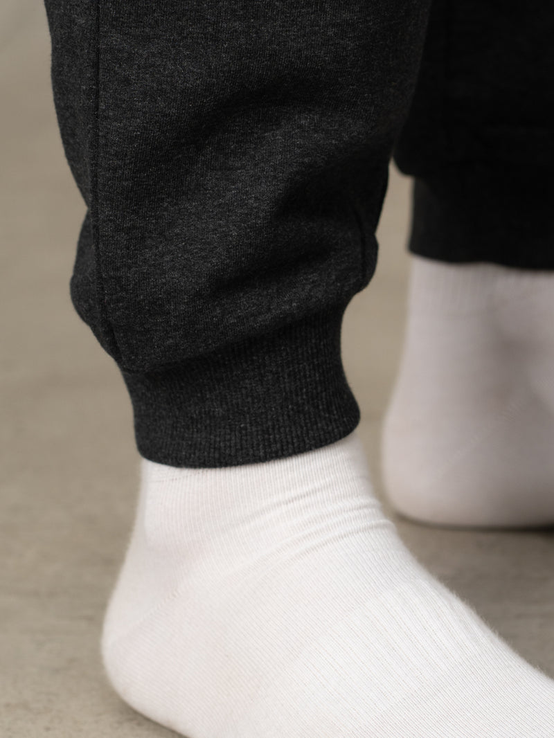 Soren Black Melange Tapered Fit Joggers