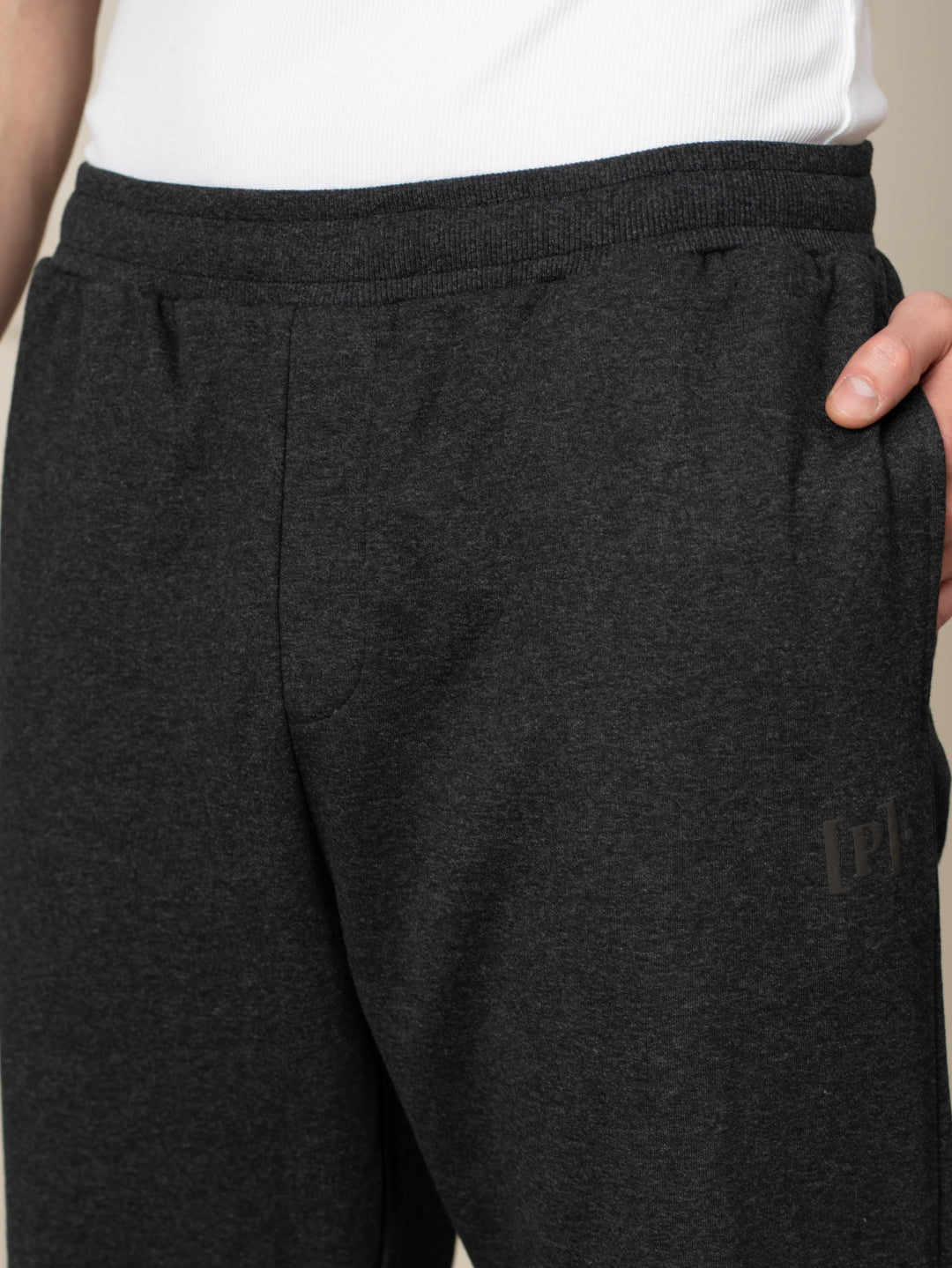Soren Black Melange Tapered Fit Joggers