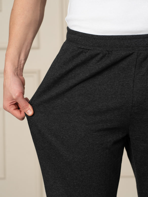 Soren Black Melange Tapered Fit Joggers