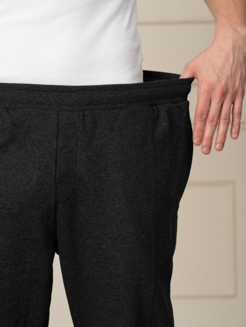 Soren Black Melange Tapered Fit Joggers