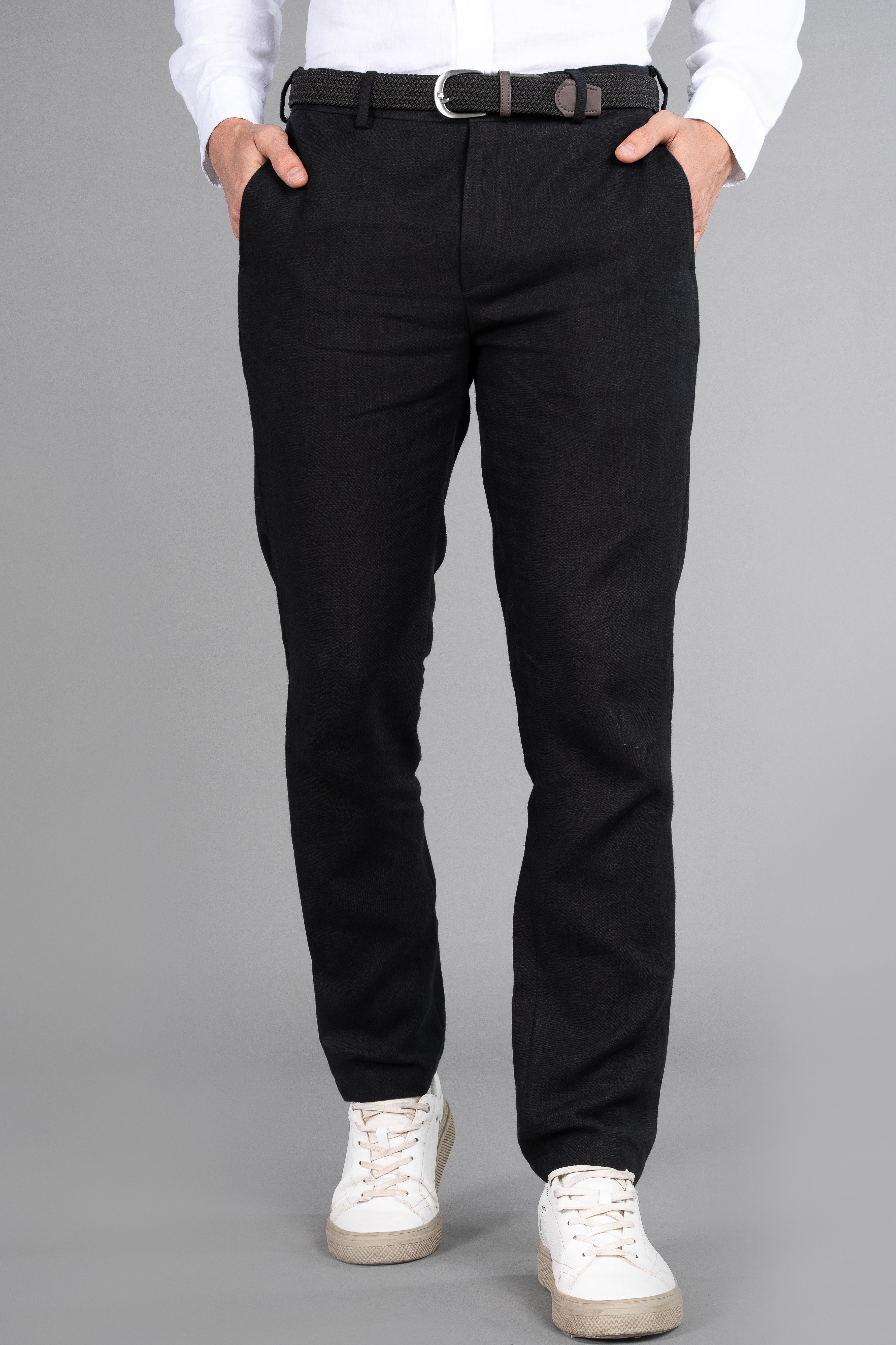 Rich Black 100% Linen Pants