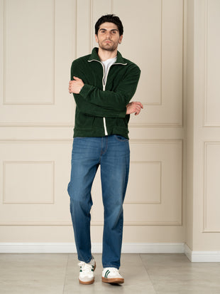Breaker Blue Whiskered Relaxed Fit Jeans