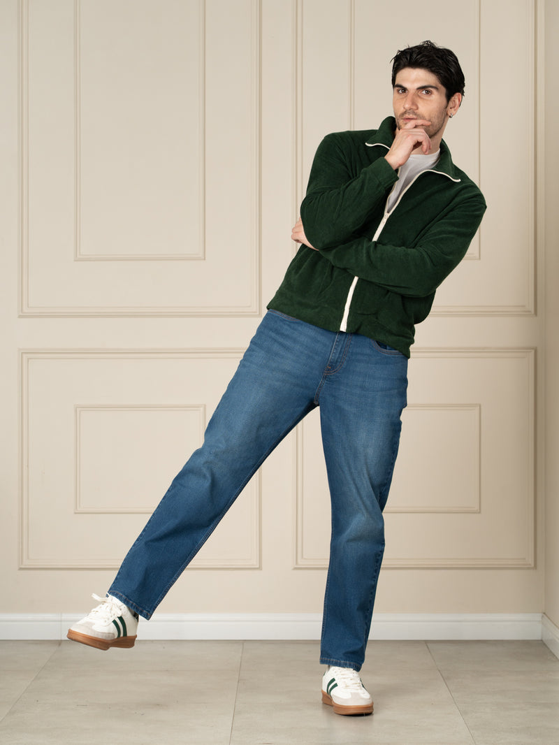 Breaker Blue Whiskered Relaxed Fit Jeans