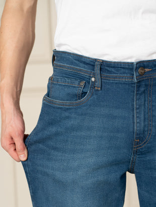 Breaker Blue Whiskered Relaxed Fit Jeans