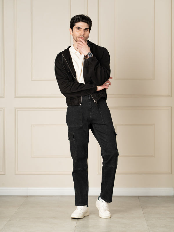 Ridge Black Relaxed Fit Denim Cargos