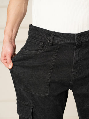 Ridge Black Relaxed Fit Denim Cargos