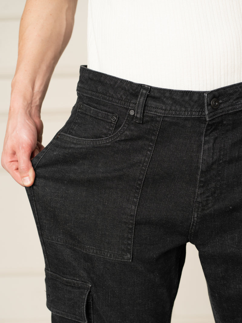 Ridge Black Relaxed Fit Denim Cargos