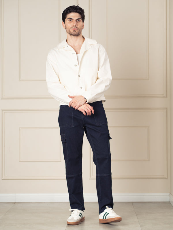 Depth Blue Relaxed Fit Denim Cargos