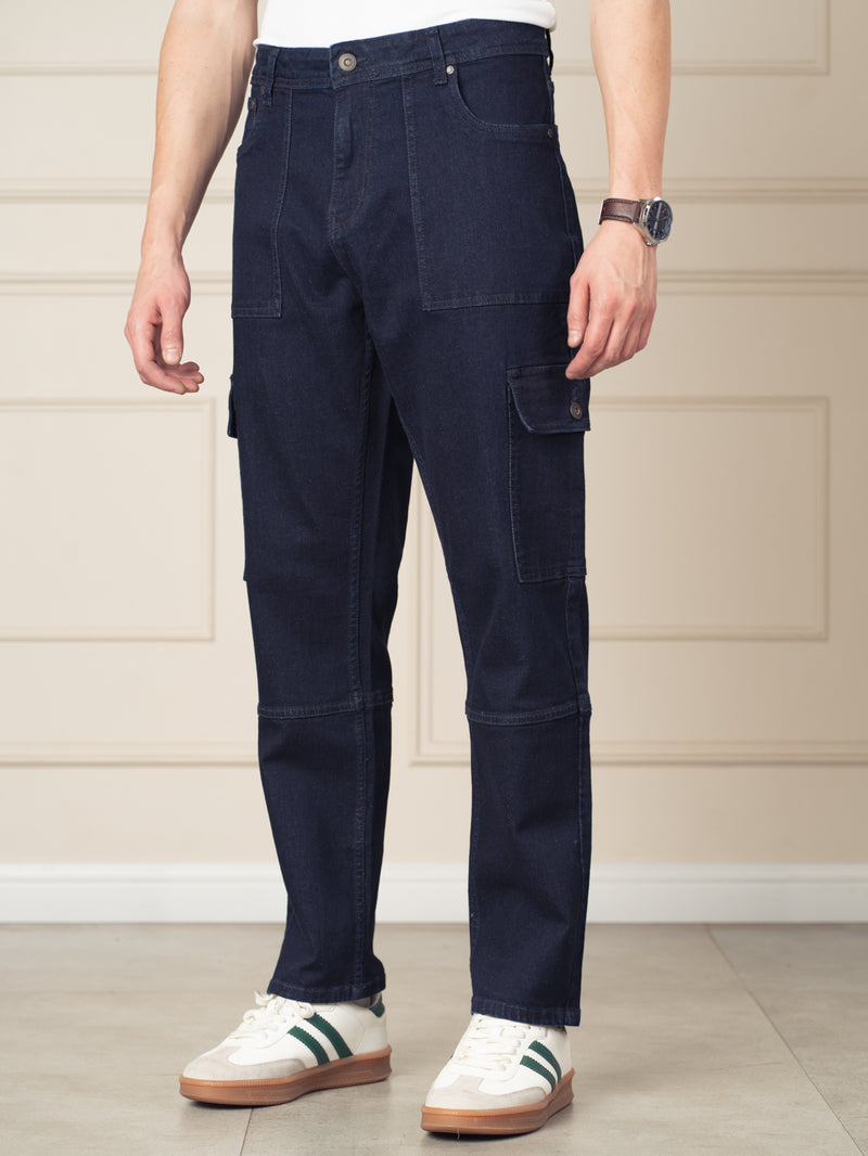 Depth Blue Relaxed Fit Denim Cargos