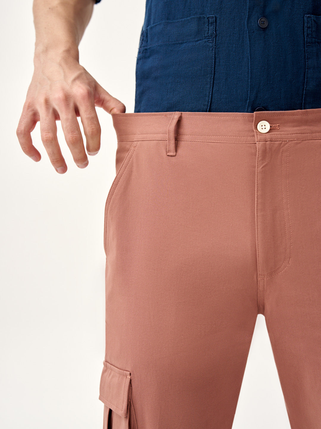 Clay Brown Stretch Cargo Pants