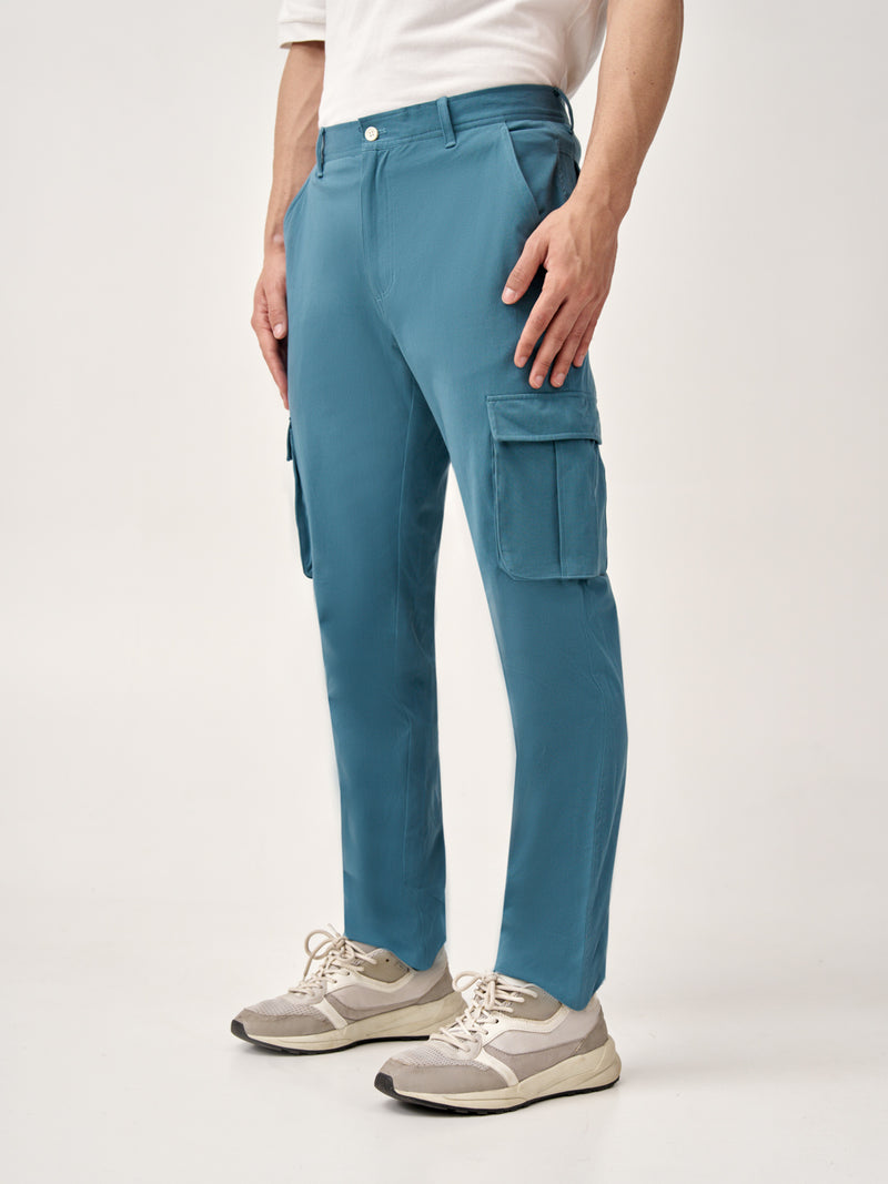 Tulum Turquoise Stretch Cargo Pants