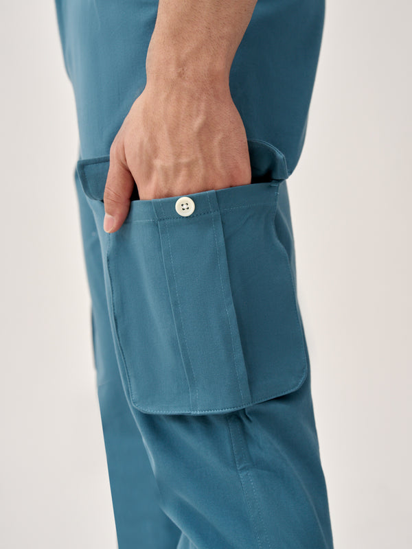 Tulum Turquoise Stretch Cargo Pants