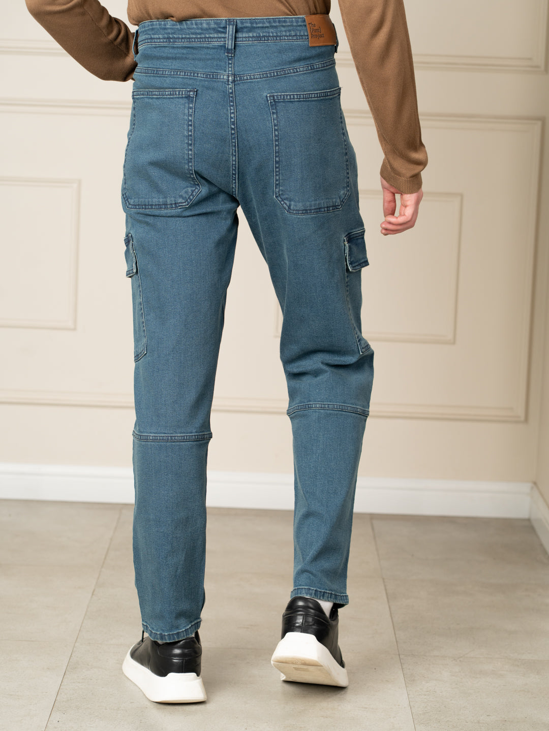 Dusty Blue Relaxed Fit Denim Cargos