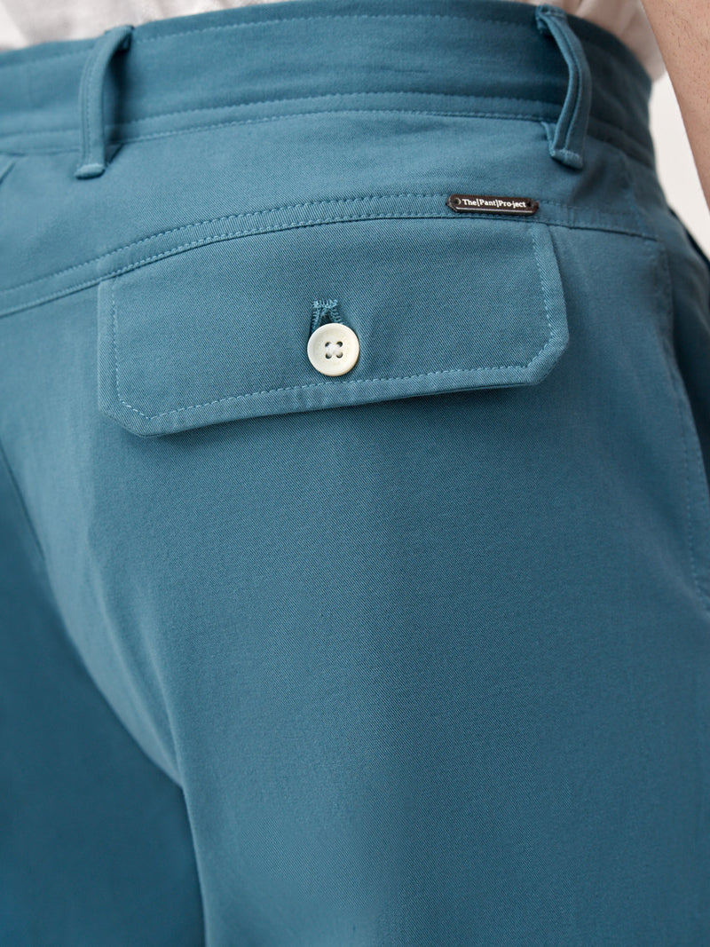 Tulum Turquoise Stretch Cargo Pants