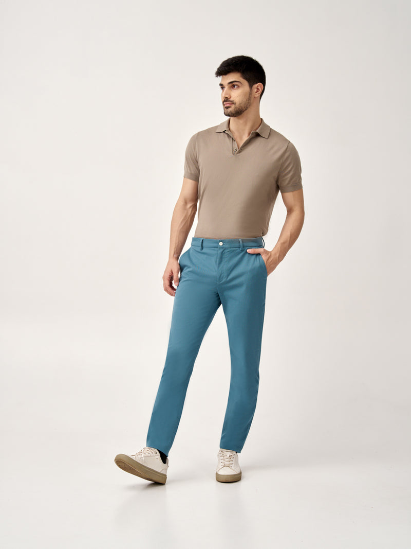 Tulum Turquoise Stretch Chinos