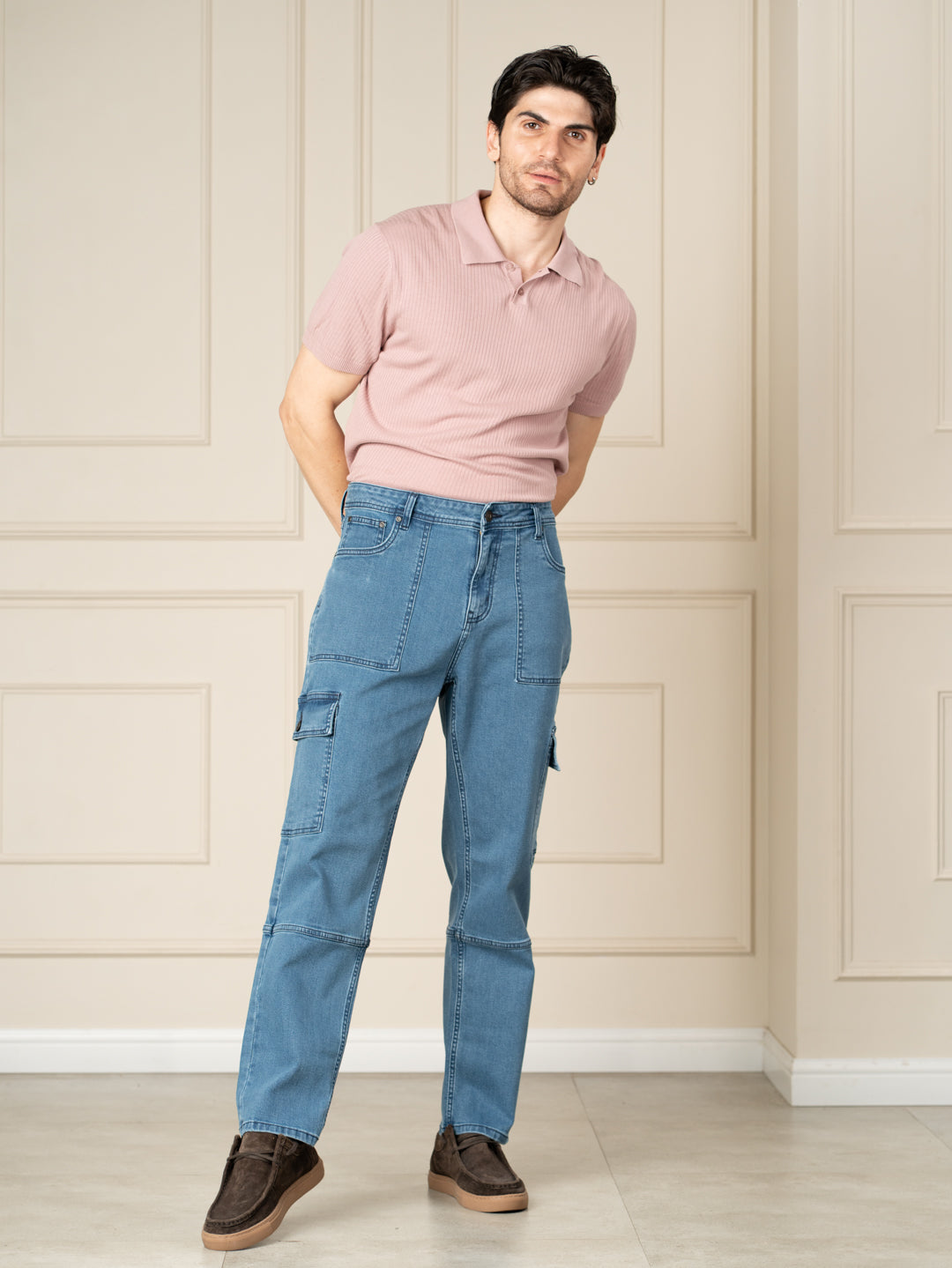 Trek Blue Relaxed Fit Denim Cargos