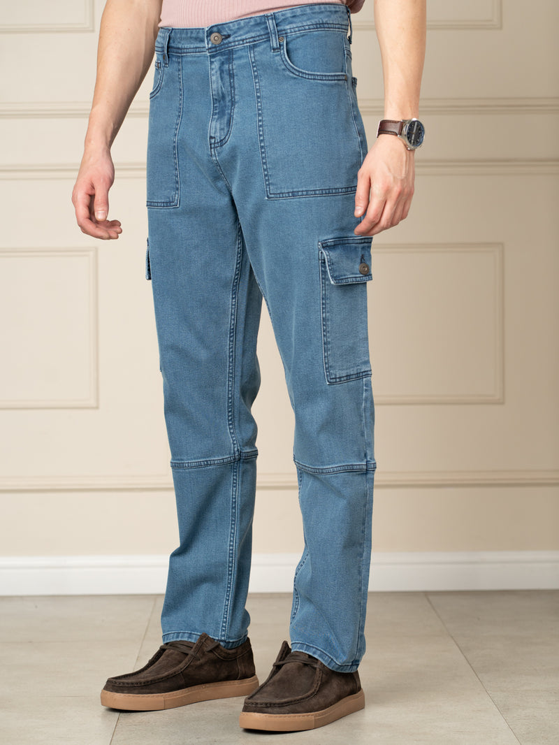 Trek Blue Relaxed Fit Denim Cargos