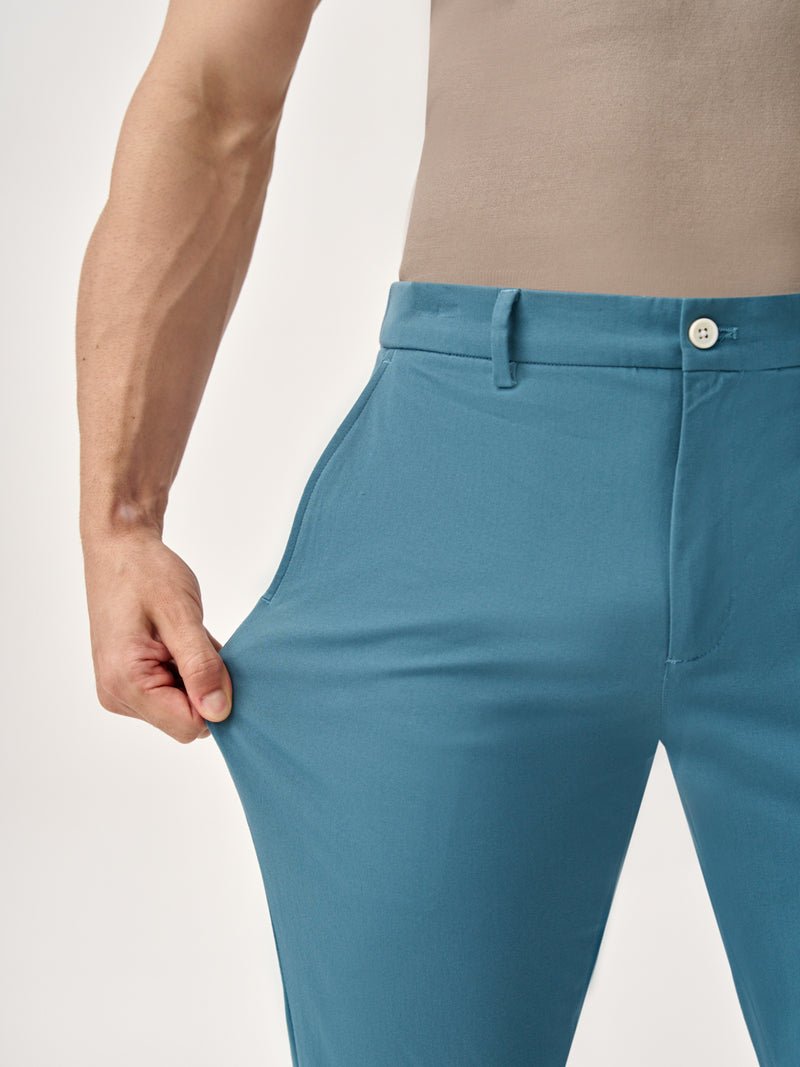 Tulum Turquoise Stretch Chinos