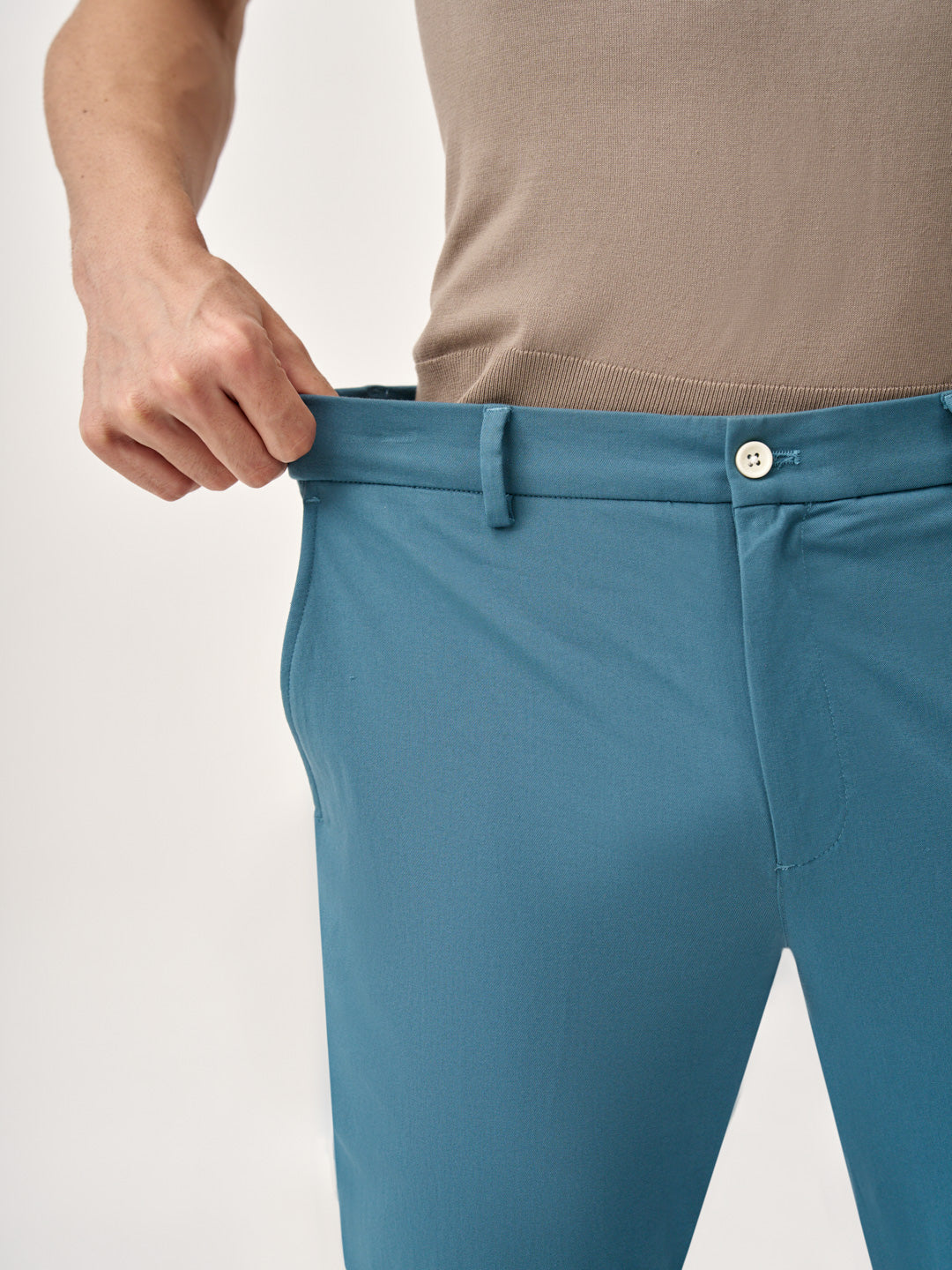 Tulum Turquoise Stretch Chinos