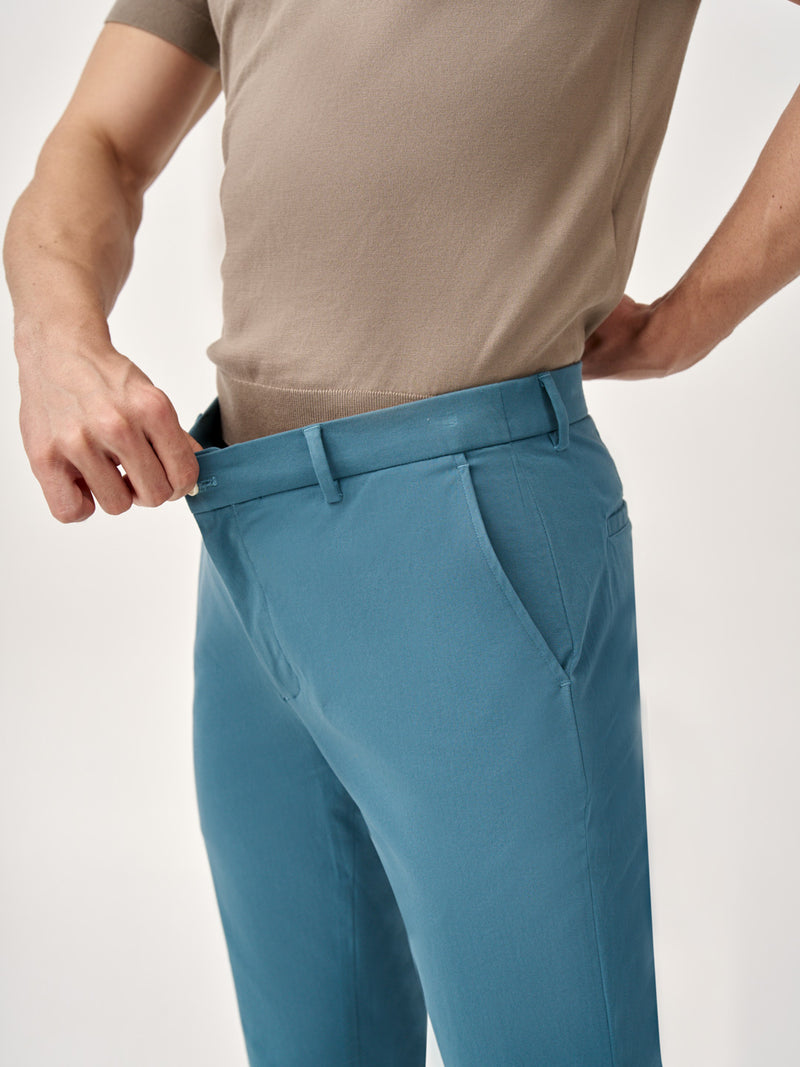 Tulum Turquoise Stretch Chinos