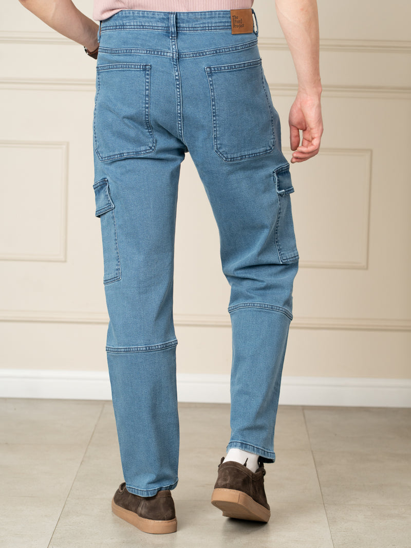 Trek Blue Relaxed Fit Denim Cargos