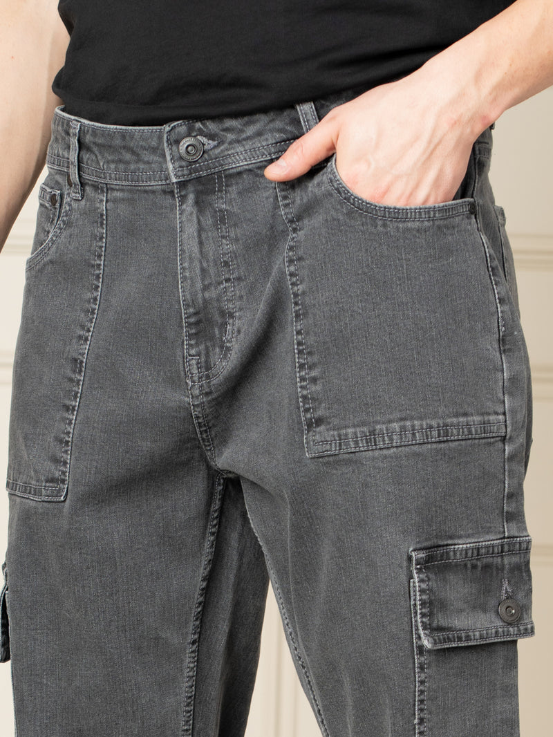 Trail Grey Relaxed Fit Denim Cargos
