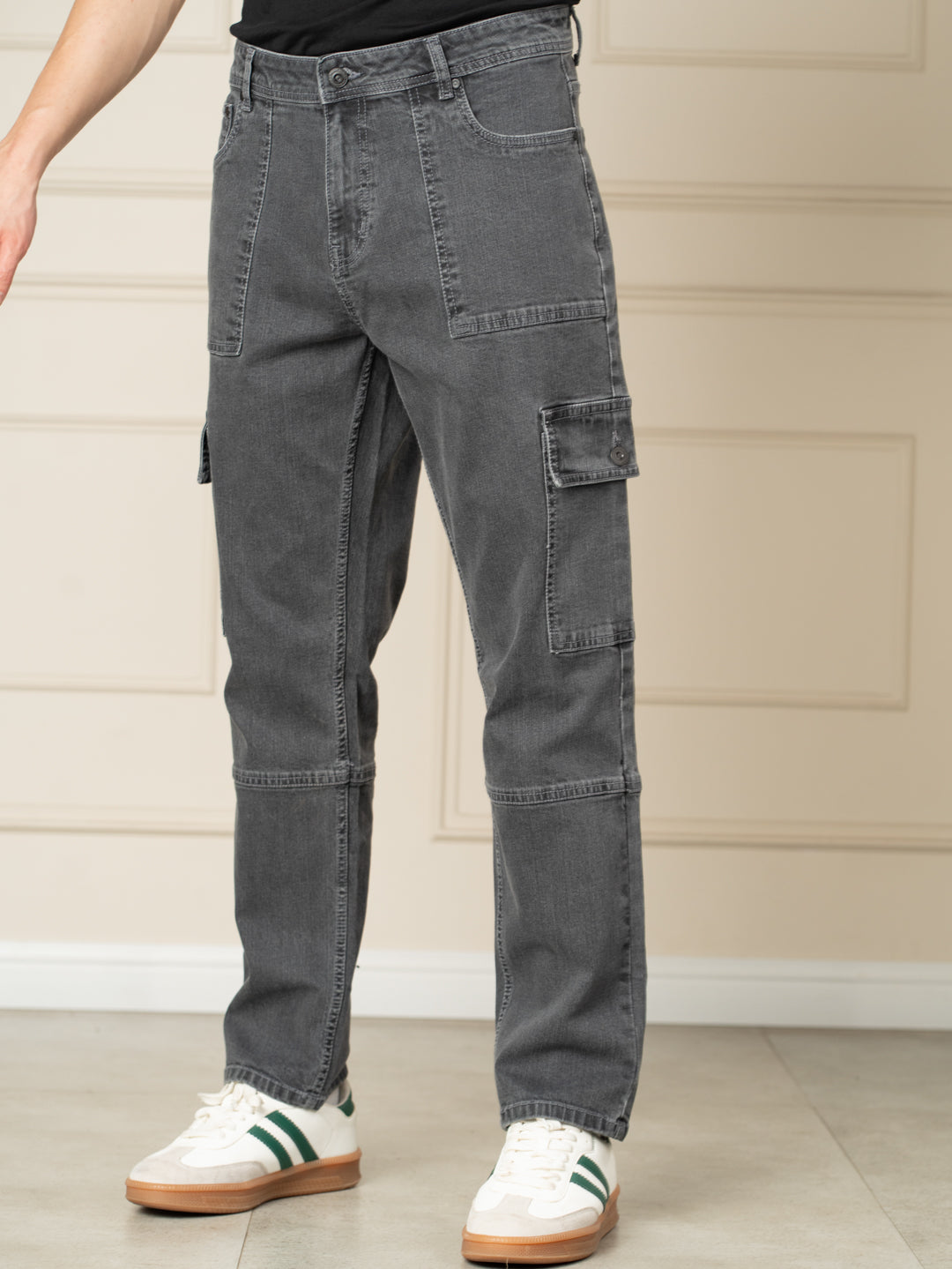 Trail Grey Relaxed Fit Denim Cargos