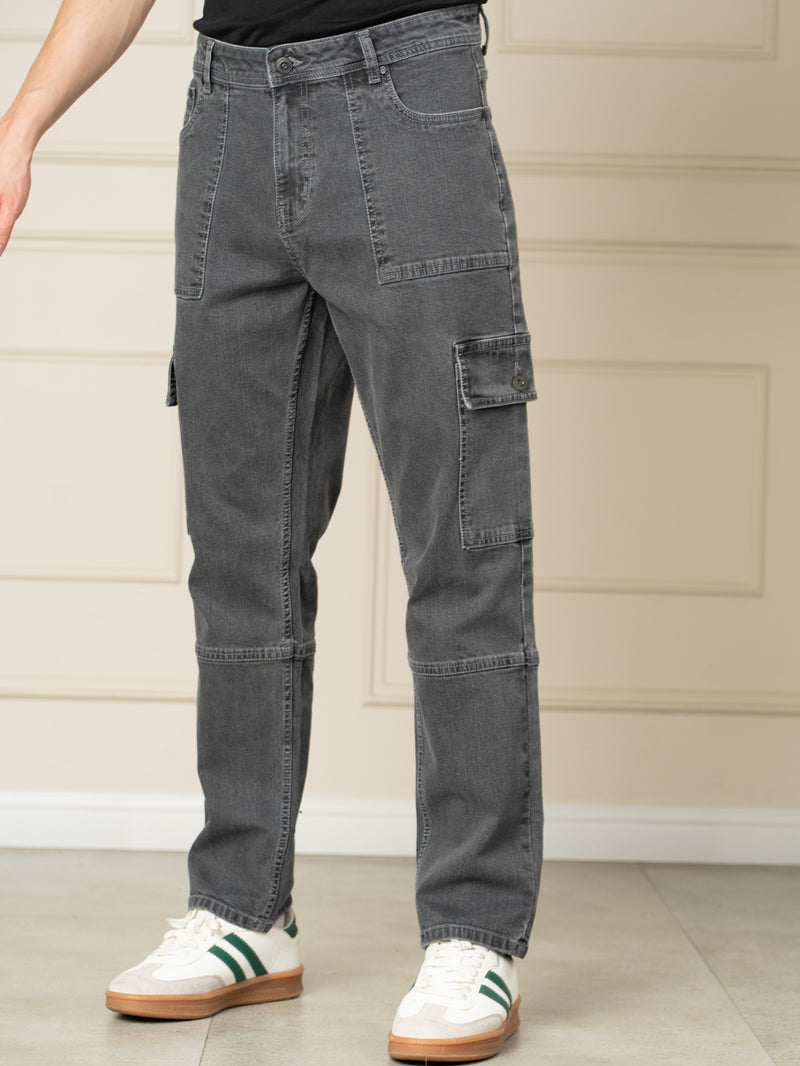 Trail Grey Relaxed Fit Denim Cargos