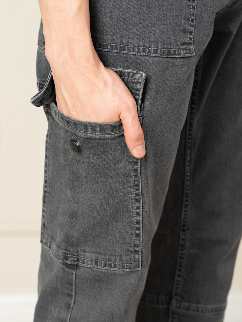 Trail Grey Relaxed Fit Denim Cargos