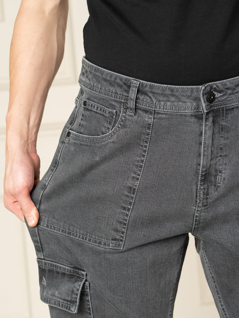 Trail Grey Relaxed Fit Denim Cargos