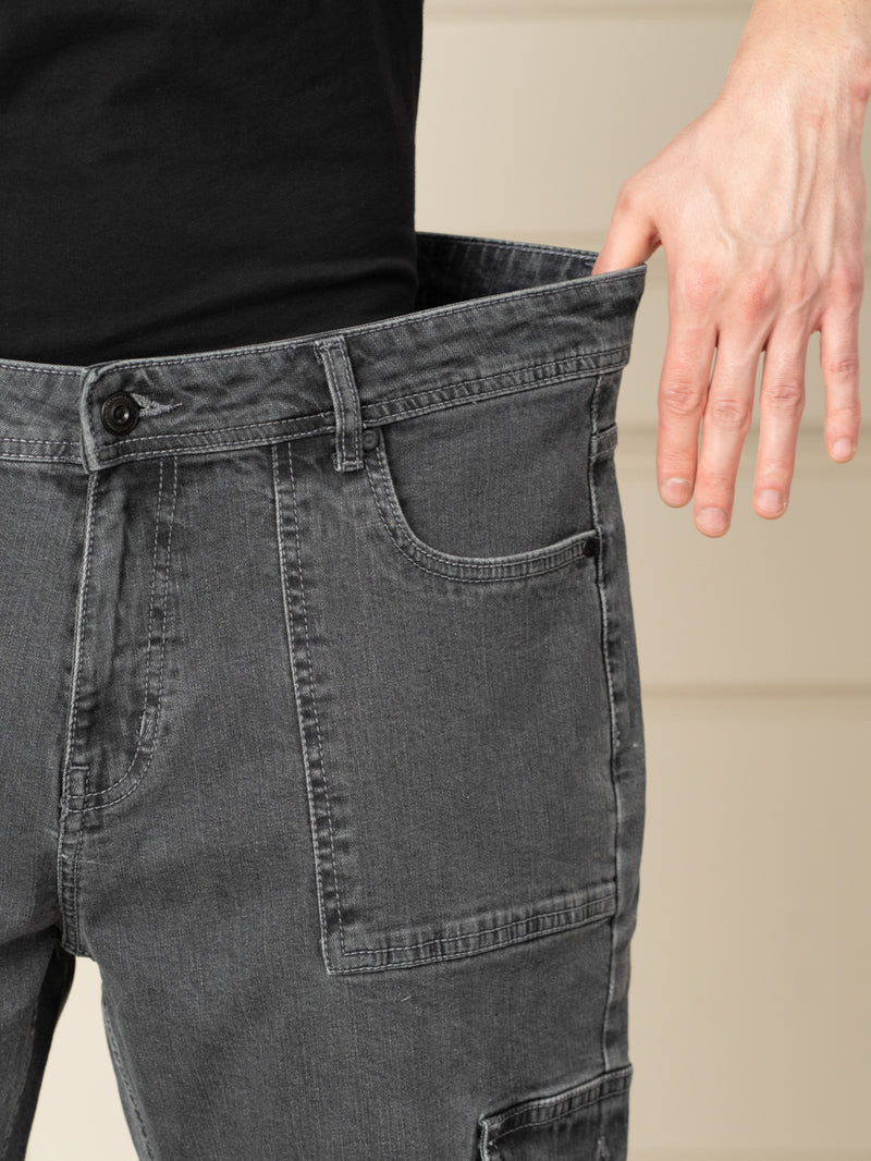 Trail Grey Relaxed Fit Denim Cargos