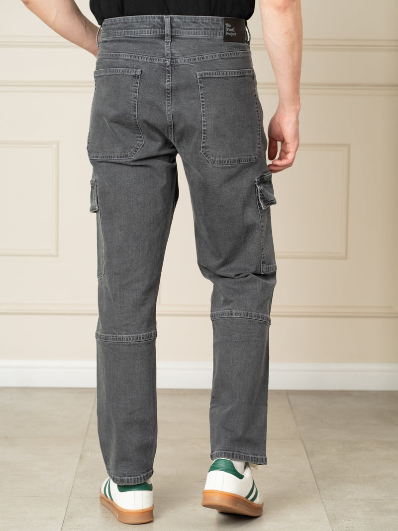 Trail Grey Relaxed Fit Denim Cargos