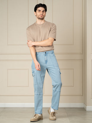Cloudline Blue Relaxed Fit Denim Cargos