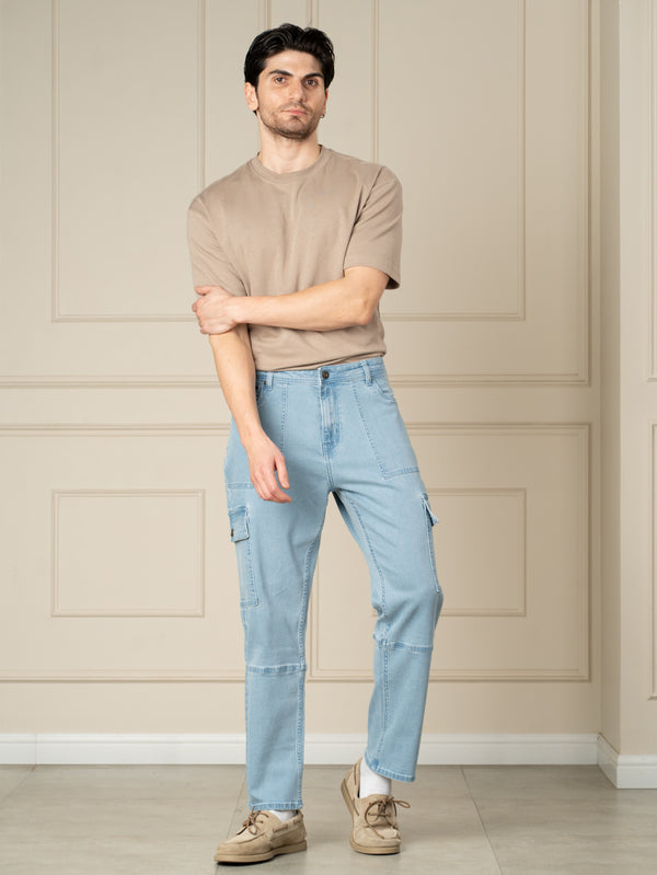 Cloudline Blue Relaxed Fit Denim Cargos