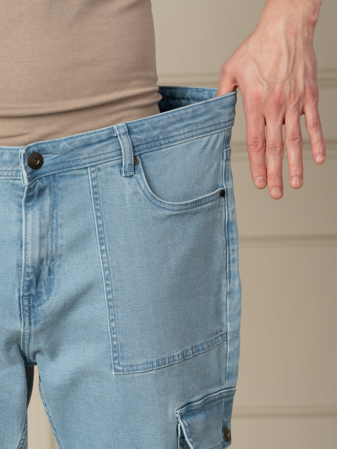 Cloudline Blue Relaxed Fit Denim Cargos