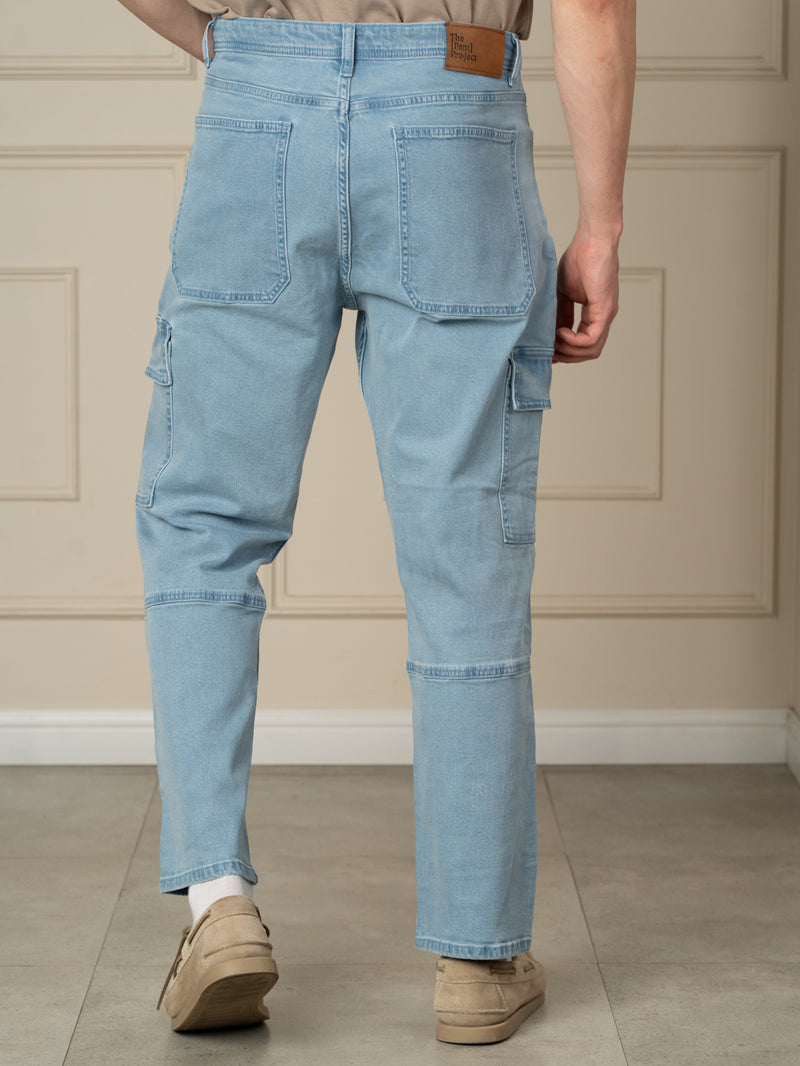Cloudline Blue Relaxed Fit Denim Cargos