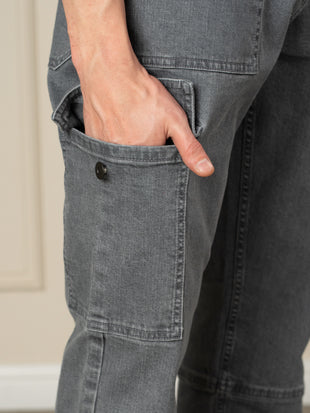 Peak Grey Relaxed Fit Denim Cargos