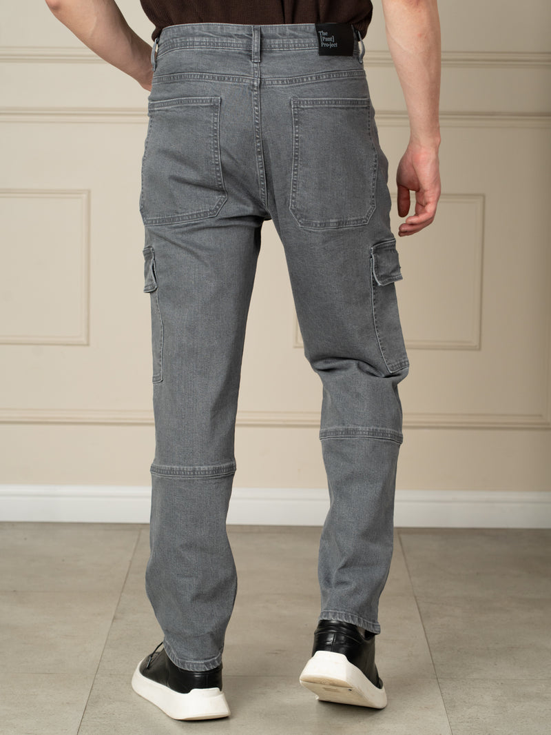 Peak Grey Relaxed Fit Denim Cargos