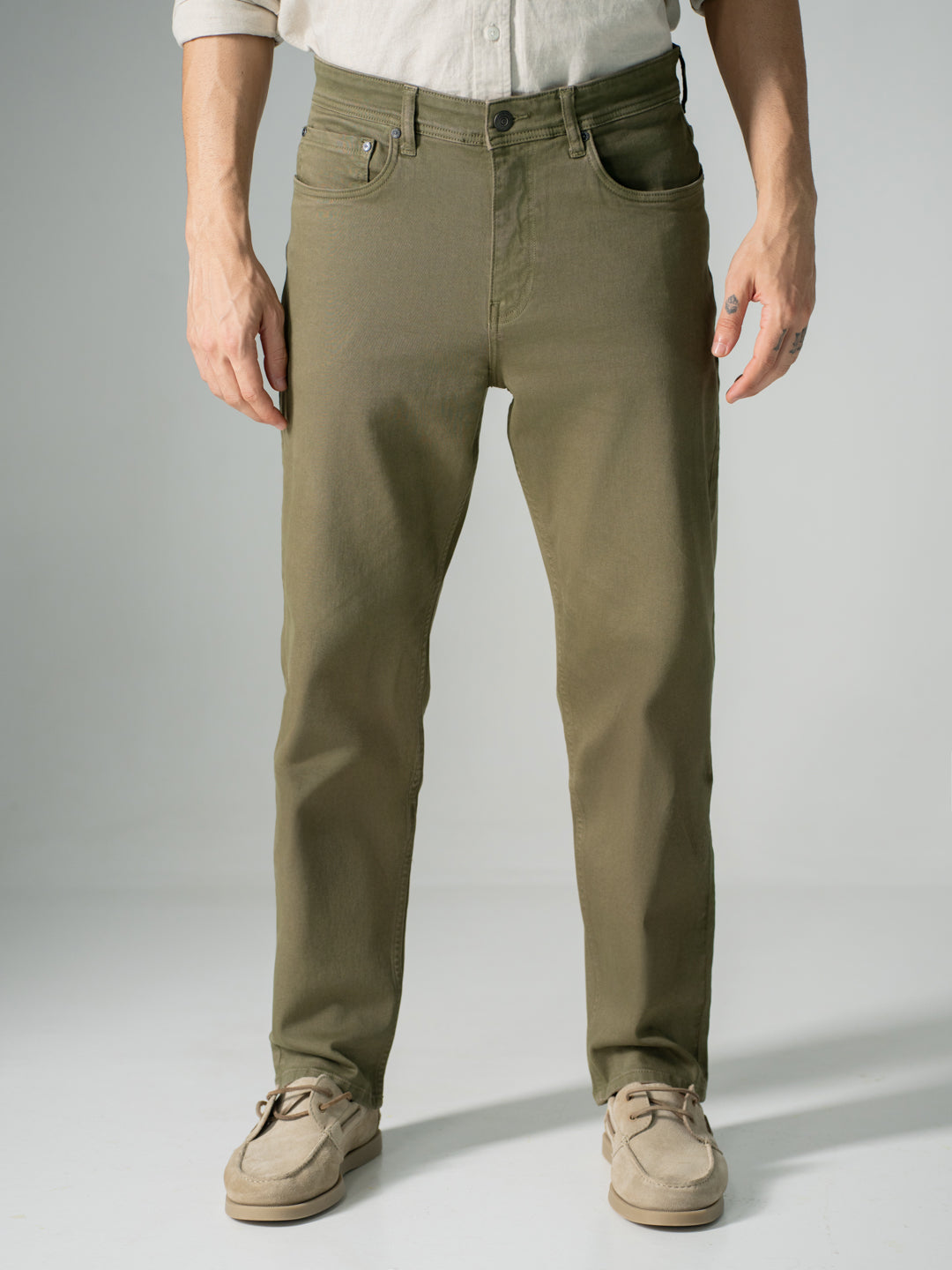 Eucalyptus Olive Relaxed Fit Jeans