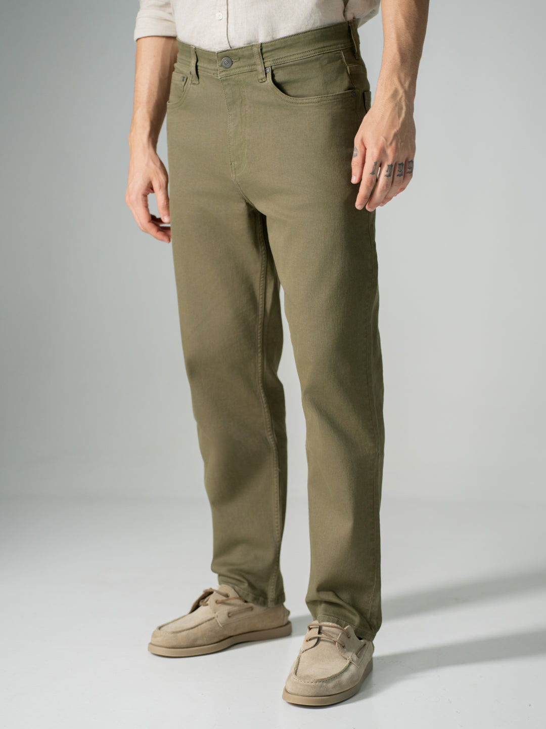 Eucalyptus Olive Relaxed Fit Jeans