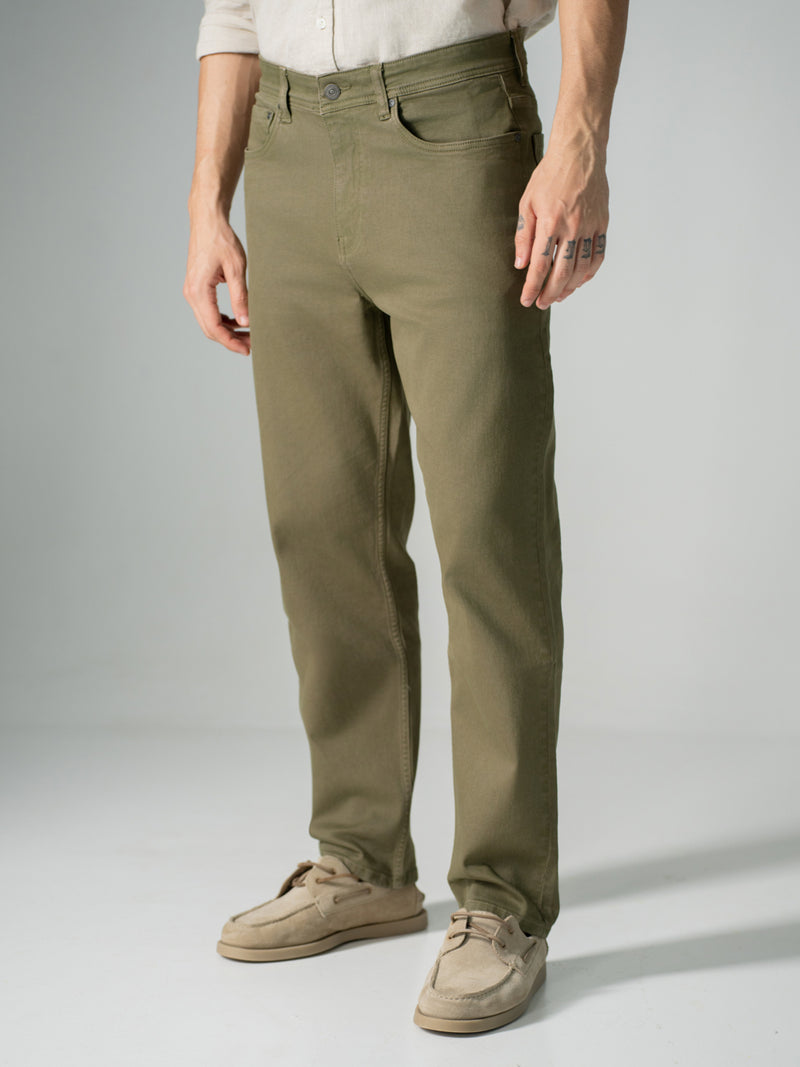 Eucalyptus Olive Relaxed Fit Jeans