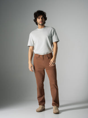 Bark Brown Relaxed Fit Jeans