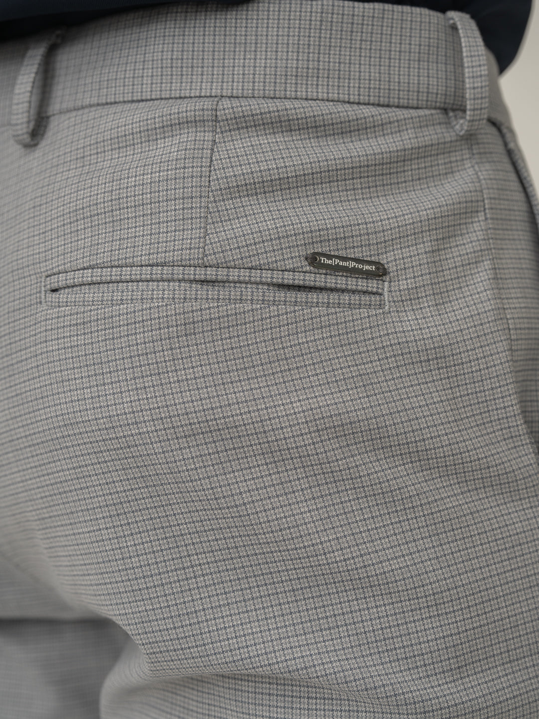 Marble Grey Micro Checks  Stretch Pants