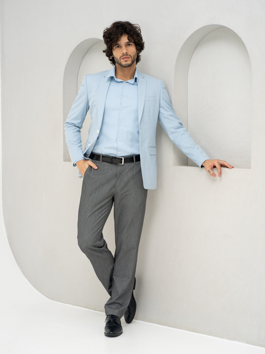 Tarmac Black & White Textured Water Repellent Relaxed Fit Stretch Formal Pant