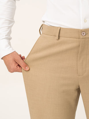 Leadership Khaki Pro.Stretch Formal Trousers