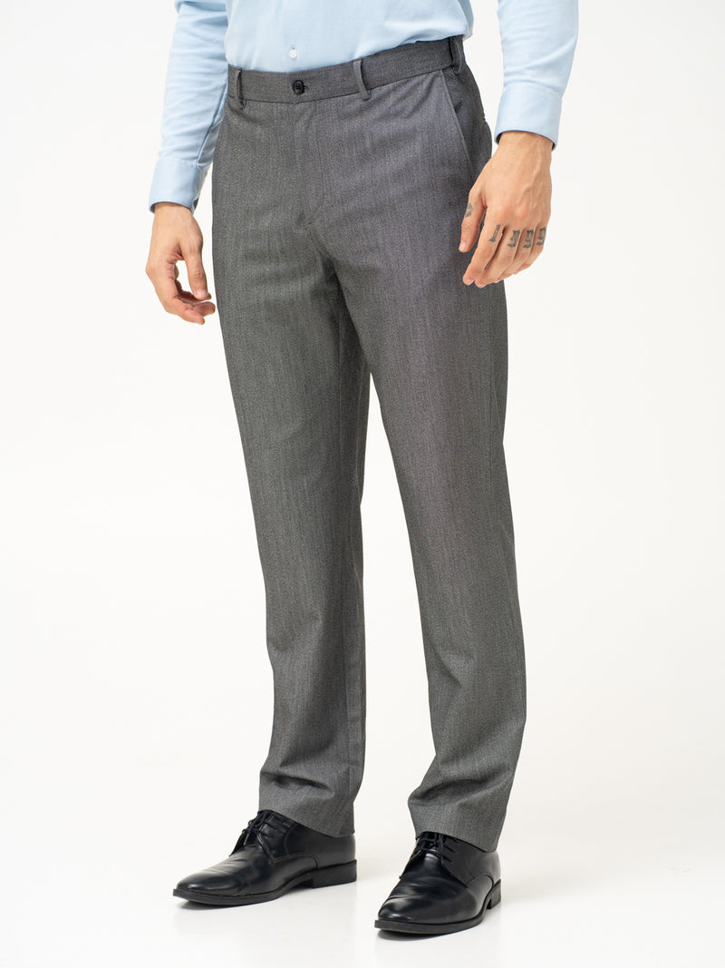 Tarmac Black & White Textured Water Repellent Relaxed Fit Stretch Formal Pant