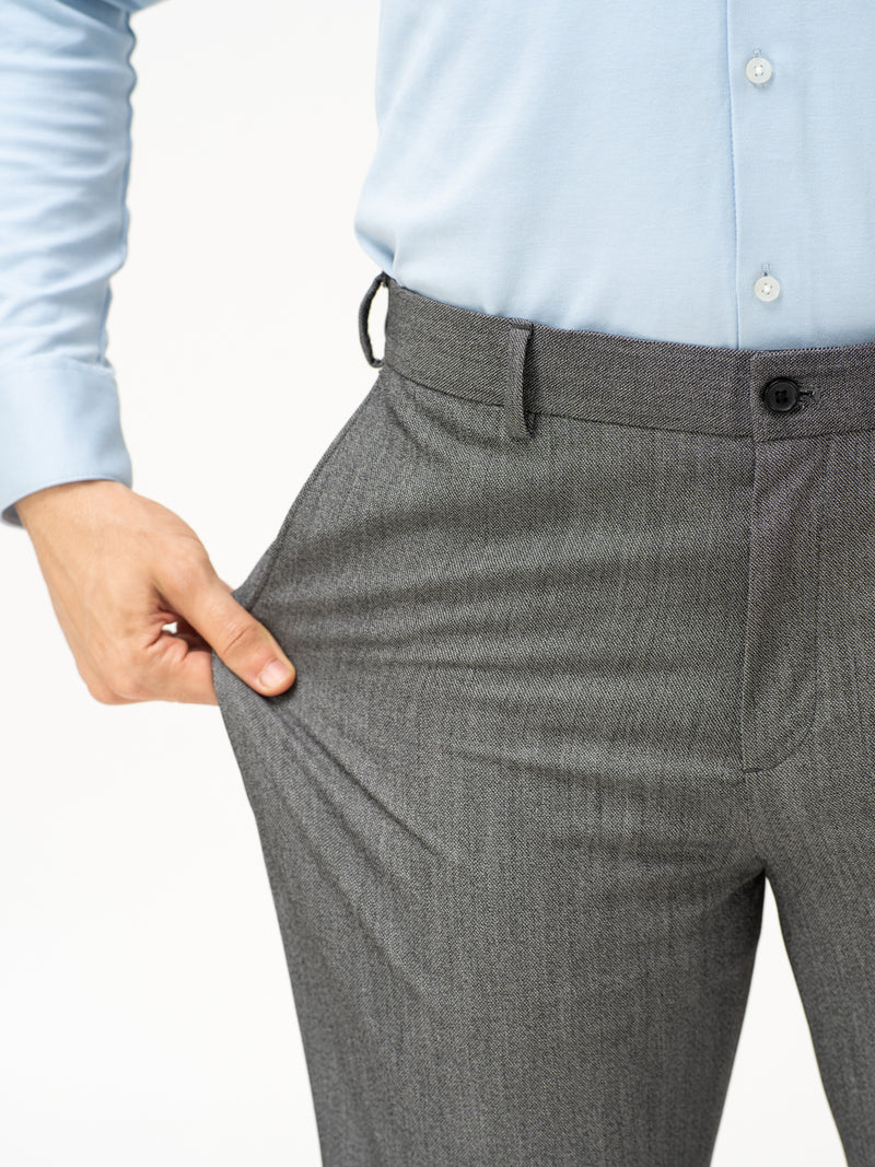 Tarmac Black & White Textured Water Repellent Relaxed Fit Stretch Formal Pant
