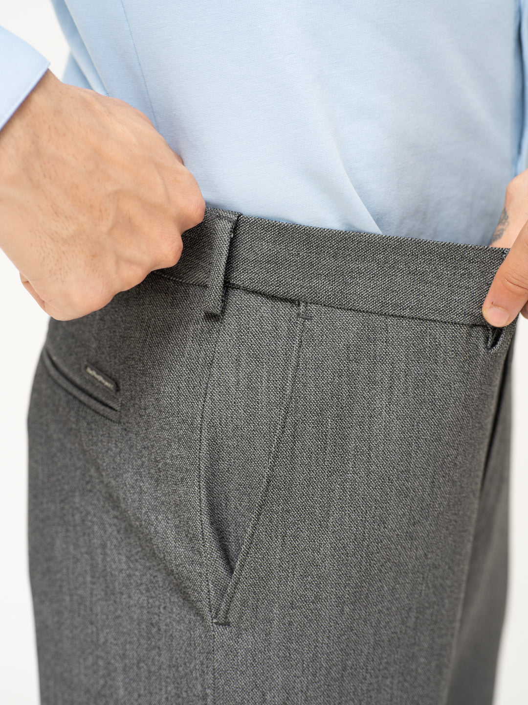 Tarmac Black & White Textured Water Repellent Relaxed Fit Stretch Formal Pant